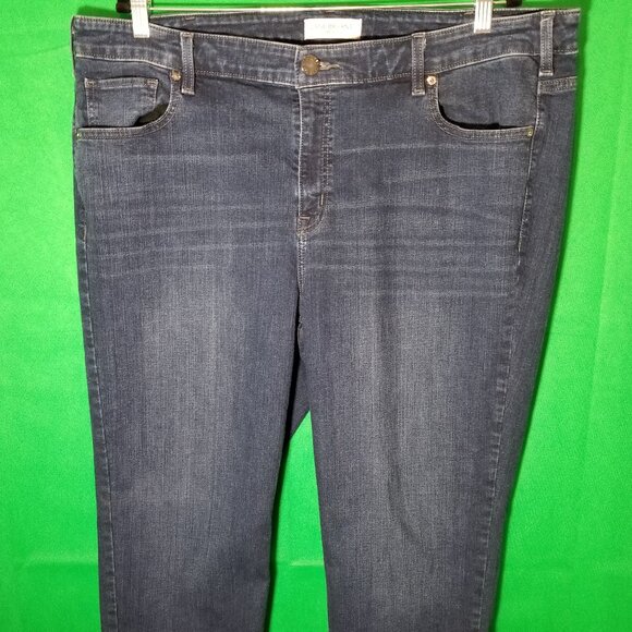 Lane Bryant Women 22R Straight Leg Denim Jeans Mid Rise Super Stretch - Picture 1 of 6